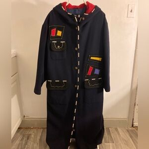90’s Vintage Coat with hood  long
